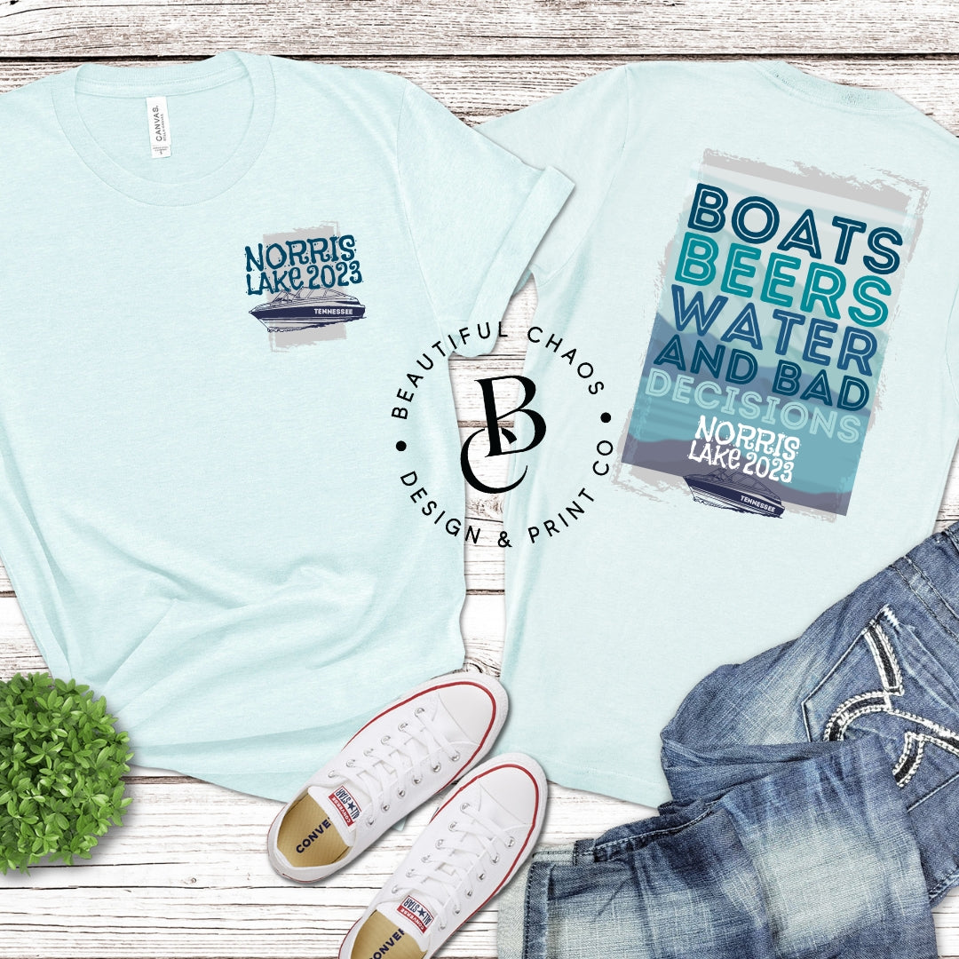 Norris Lake Tee - Boats, Beer, Water, and Bad Decisions - 2023