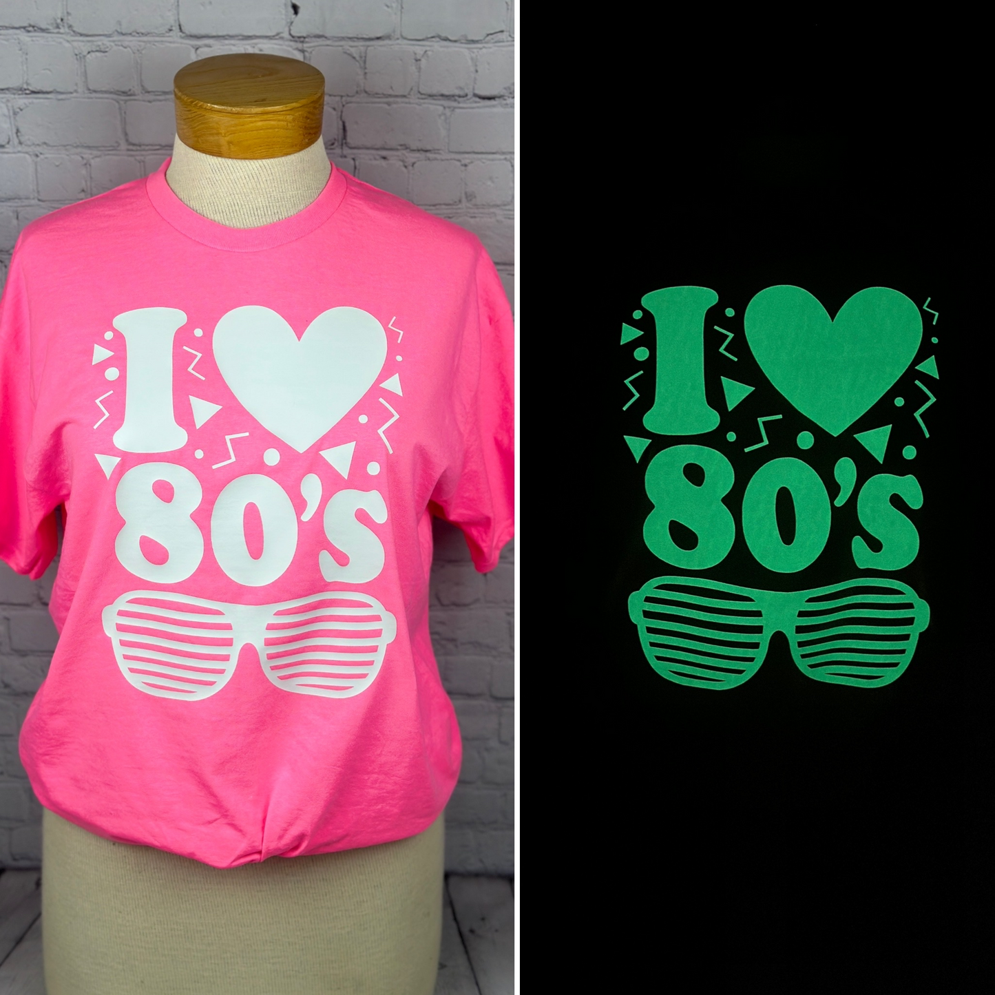 Neon Glow in the Dark Print - I Love the 80's