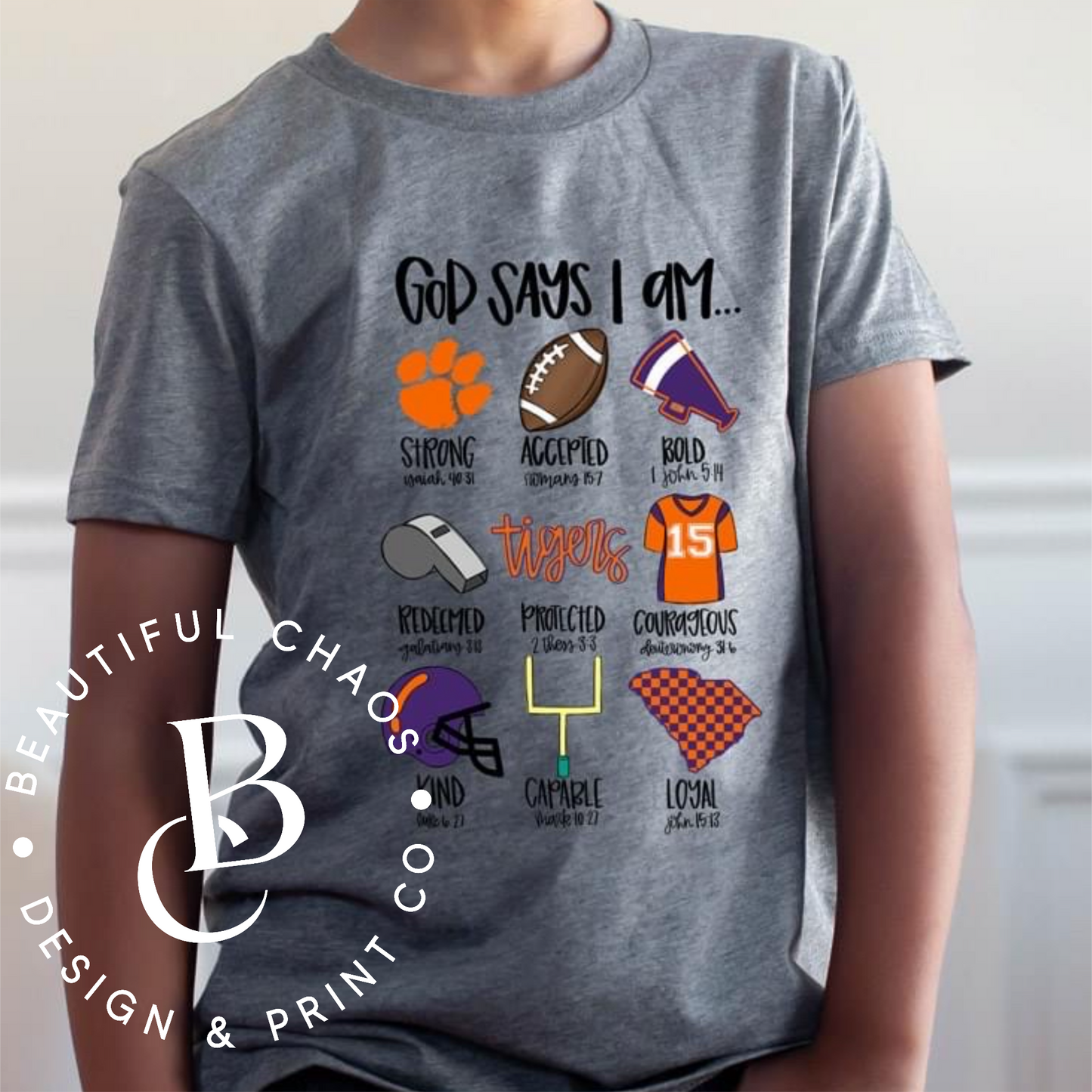 God says I’m…Youth Tee in your favorite teams