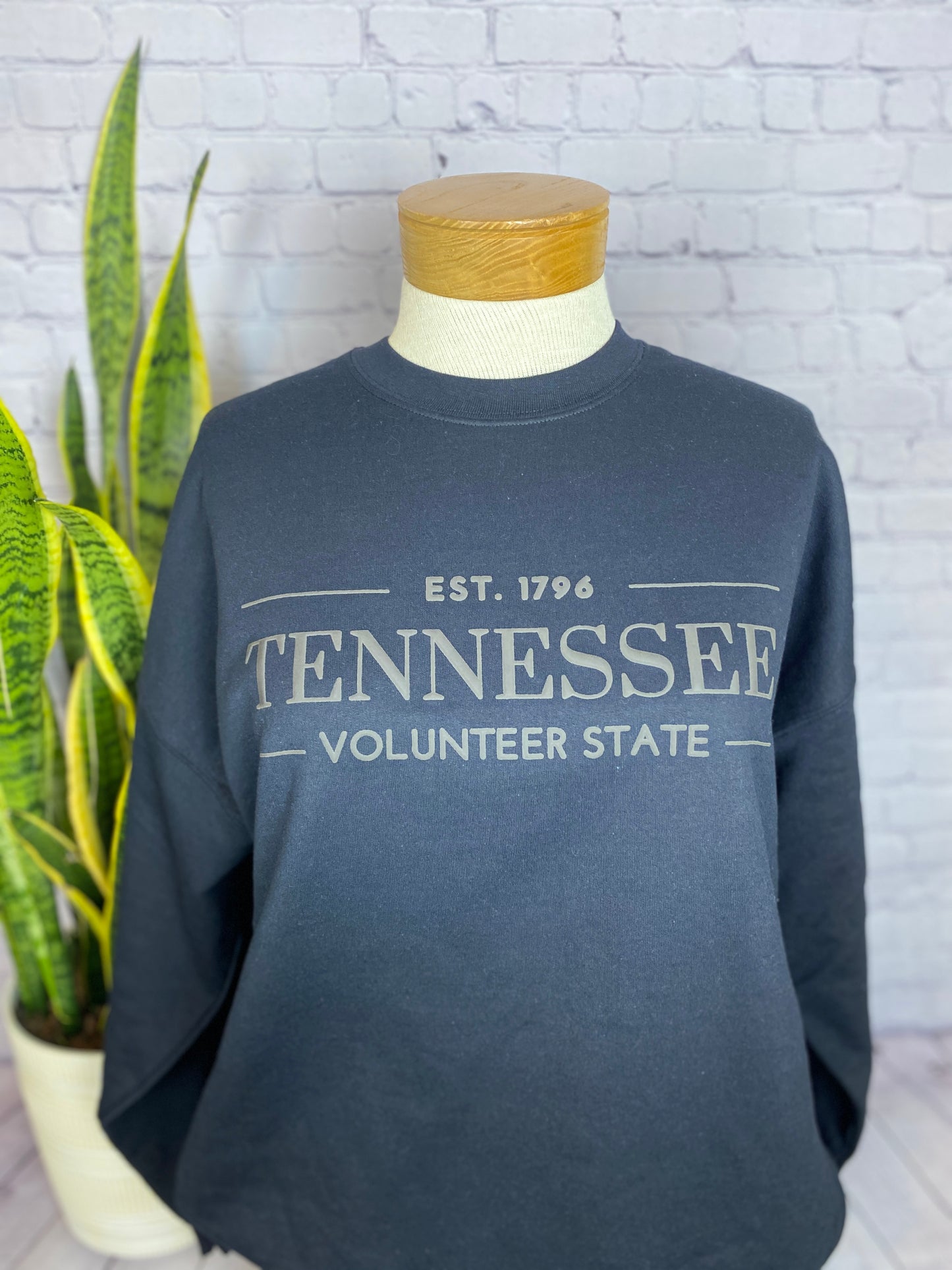 Tennessee Est 1796 Monochrome Puff Print Crewneck Sweatshirt or Tee