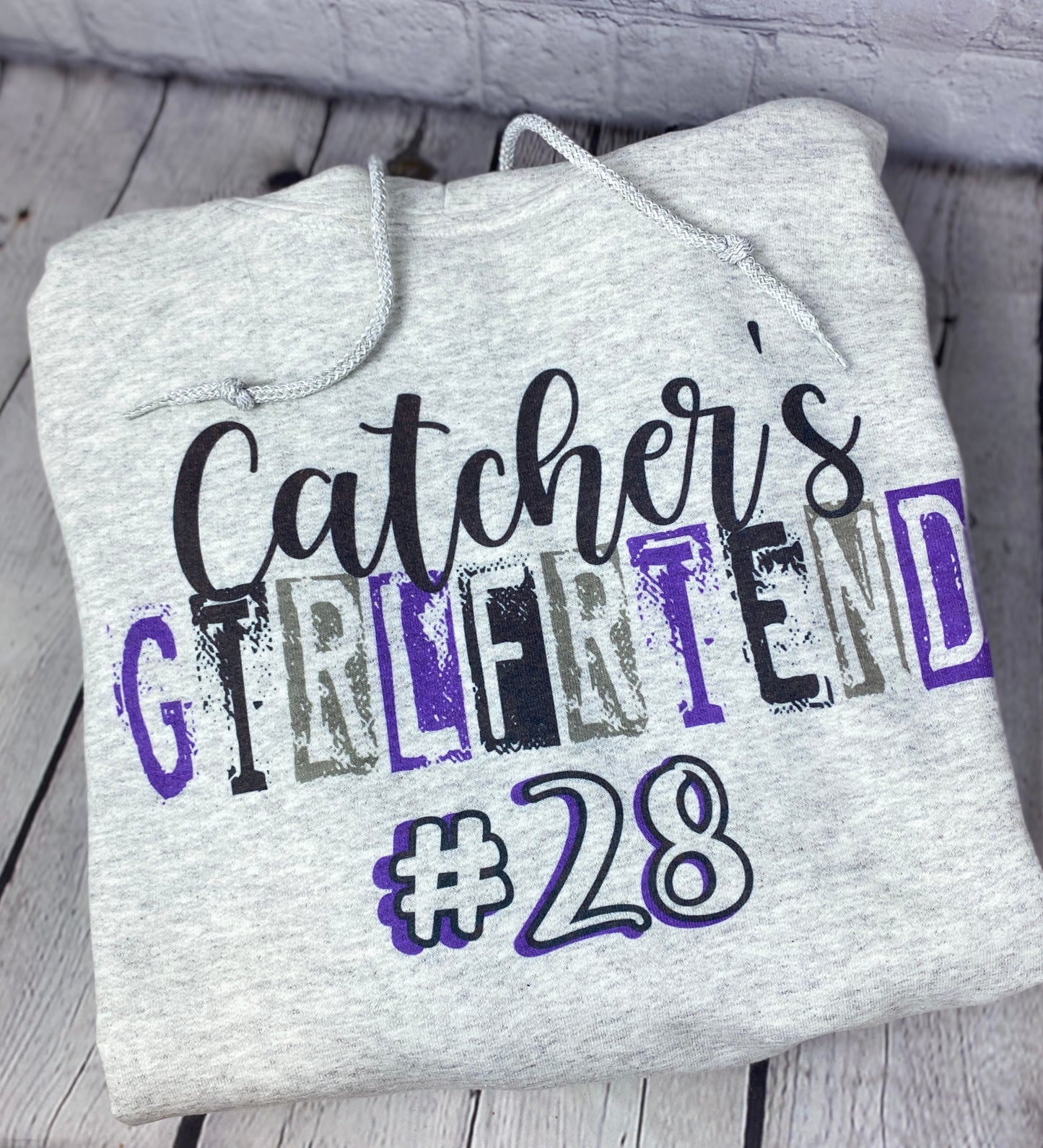 Catcher's Girlfriend Custom Colors and Number Unisex Tee, Crewneck Sweatshirt, or Hoodie