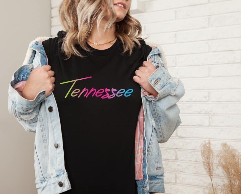 Tennessee Neon Rainbow Unisex Tee or Crewneck