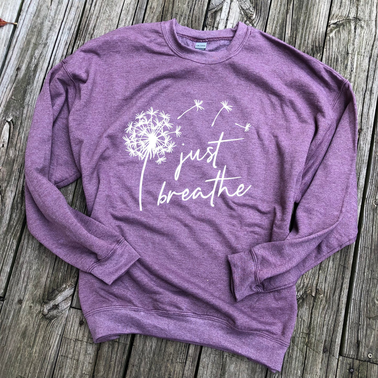 Just Breathe Dandelion Unisex Crewneck Sweatshirt or Tee